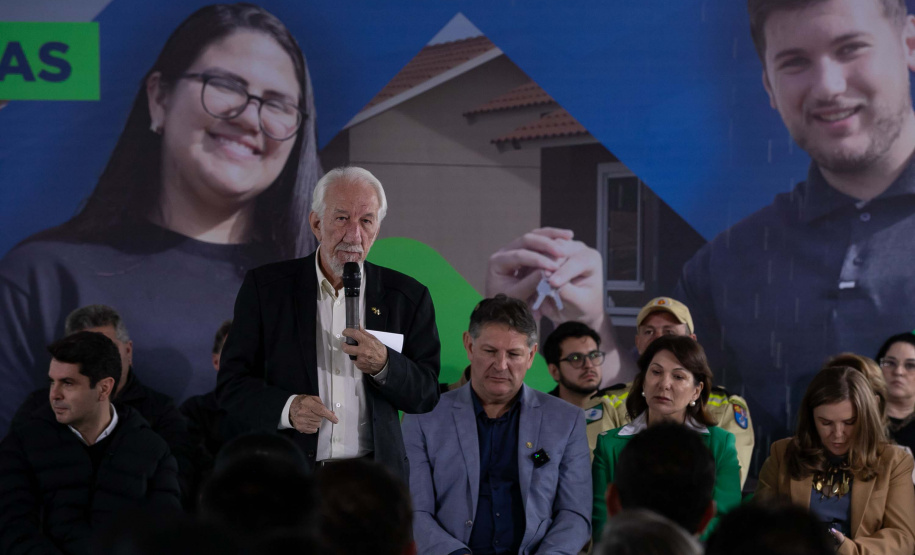 Palmas, 22 de maio de 2025 - O vice-governador Darci Piana participa da inauguração do Residencial Verdes Campos. São 199 casas, sendo todas as unidades subsidiadas pelo Governo do Estado, por meio do Casa Fácil Paraná.