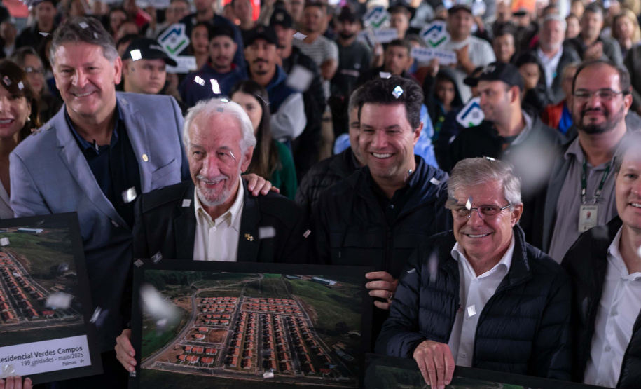 Palmas, 22 de maio de 2025 - O vice-governador Darci Piana participa da inauguração do Residencial Verdes Campos. São 199 casas, sendo todas as unidades subsidiadas pelo Governo do Estado, por meio do Casa Fácil Paraná.