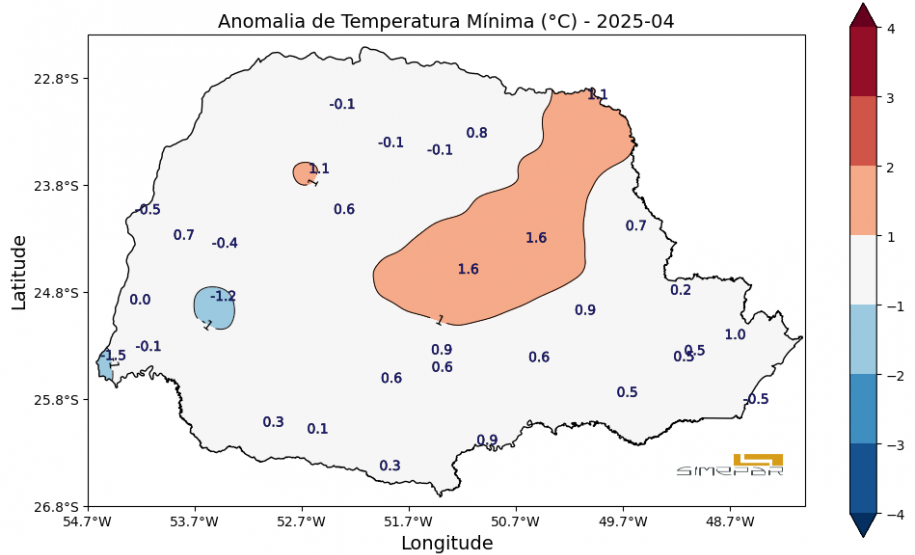 : ABRIL TEVE CHUVAS IRREGULARES E TEMPERATURAS MÁXIMAS ABAIXO DA MÉDIA HISTÓRICA NO PARANÁ, DIZ SIMEPAR