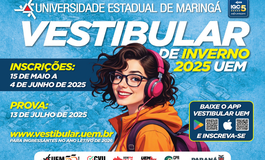 Inscrições para o Vestibular de Inverno da UEM começam nesta quinta