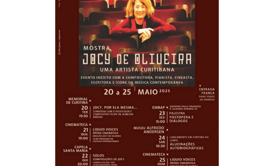 Museu Casa Alfredo Andersen recebe a artista Jocy de Oliveira para lançamento de livro inédito