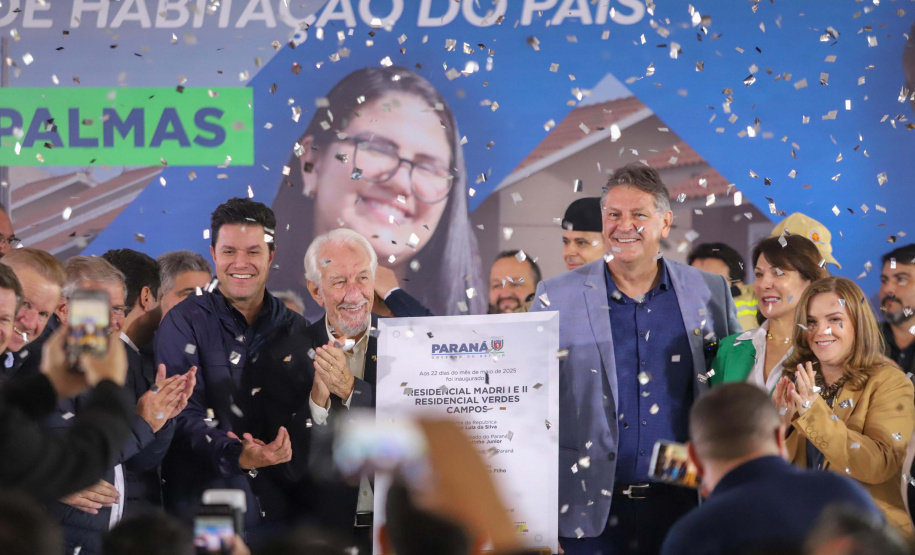 O vice-governador Darci Piana participa da inauguração do Residencial Verdes Campos. São 199 casas, sendo todas as unidades subsidiadas pelo Governo do Estado, por meio do Casa Fácil Paraná.
