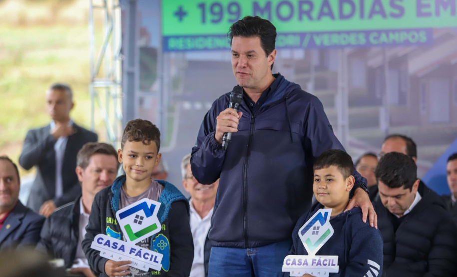 O vice-governador Darci Piana participa da inauguração do Residencial Verdes Campos. São 199 casas, sendo todas as unidades subsidiadas pelo Governo do Estado, por meio do Casa Fácil Paraná.