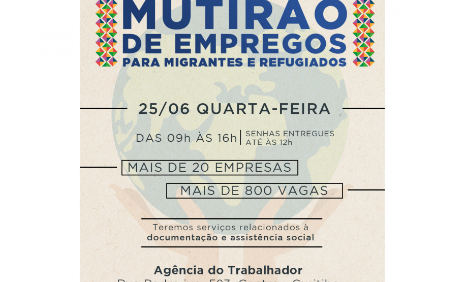 Paraná promove mutirão exclusivo para migrantes e refugiados com mais de 800 vagas de emprego