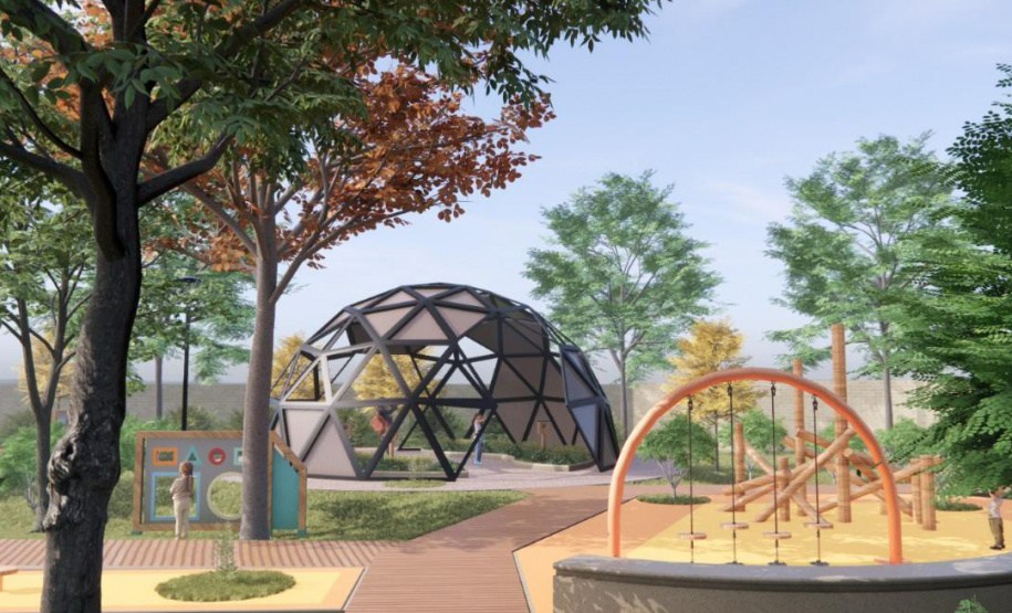 A arquitetura do Novo Horto vai remeter à olaria destruída pelo incêndio provocado pelo descarrilamento do trem no Guajuvira em 1988, da qual sobrou apenas a chaminé. Os janelões do prédio principal vão permitir a contemplação da vegetação nativa da região, destacando-se a araucária e a guajuvira, árvores-símbolo do município e do distrito, respectivamente.