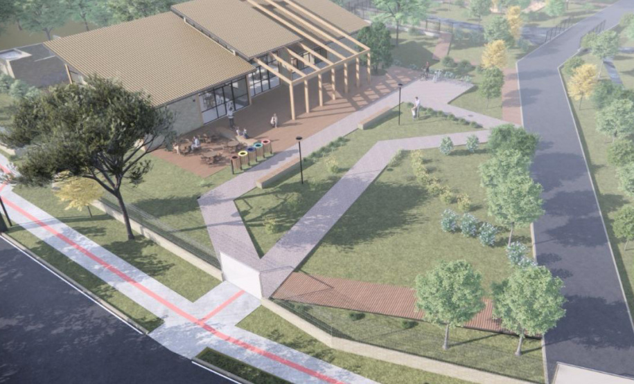 A arquitetura do Novo Horto vai remeter à olaria destruída pelo incêndio provocado pelo descarrilamento do trem no Guajuvira em 1988, da qual sobrou apenas a chaminé. Os janelões do prédio principal vão permitir a contemplação da vegetação nativa da região, destacando-se a araucária e a guajuvira, árvores-símbolo do município e do distrito, respectivamente.