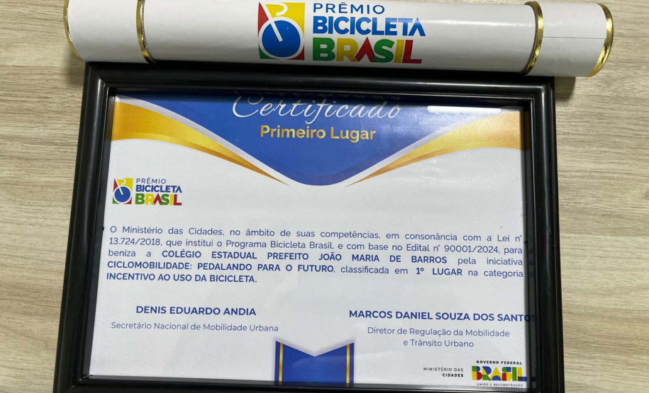 Incentivo ao uso da bicicleta: projeto desenvolvido em colégio estadual é premiado pelo Ministério das Cidades