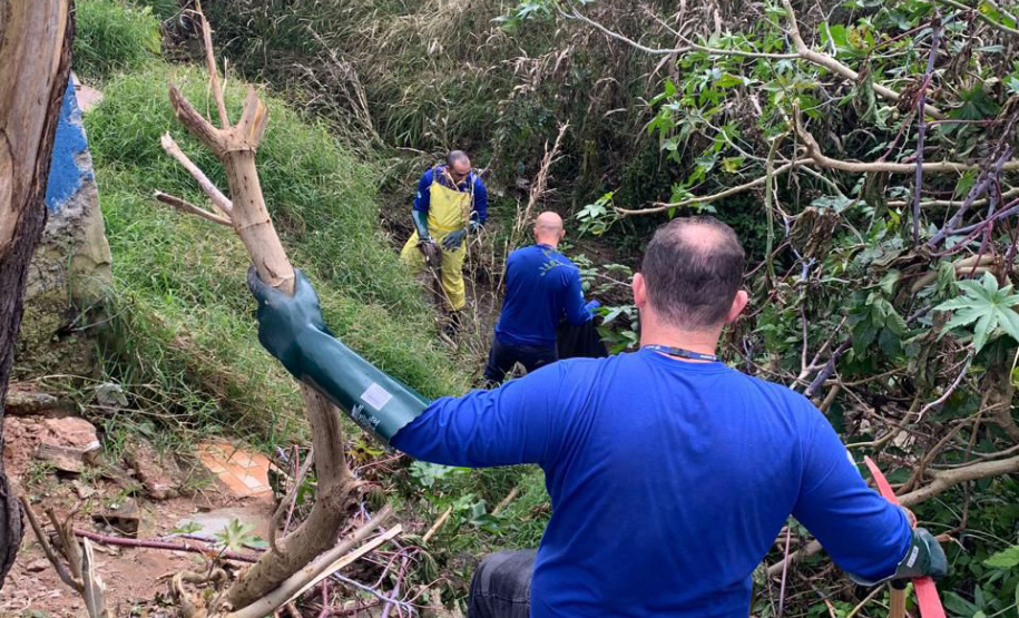 Sanepar e Prefeitura de Araucária promovem mutirão ambiental no córrego Vila Velha