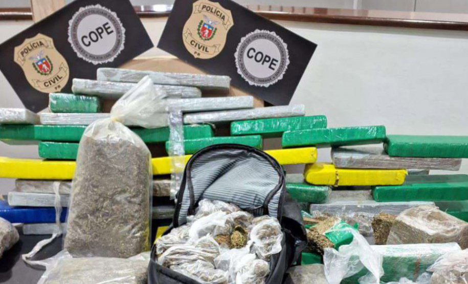 PCPR apreende 327 quilos de maconha gourmet e prende três pessoas por tráfico