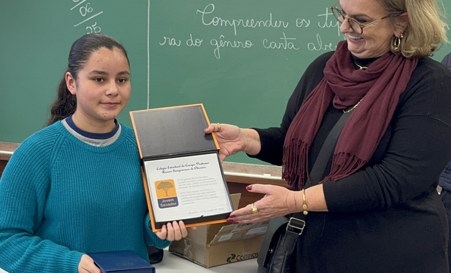 Aluna de Sengés é escolhida para representar o Paraná no programa Jovem Senador