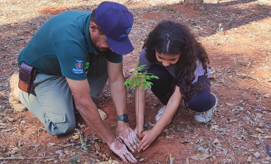 Ação de educação ambiental organizada pelo IAT estimula a troca de roupas infantis e brinquedos novos ou em bom estado por mudas de espécies nativas