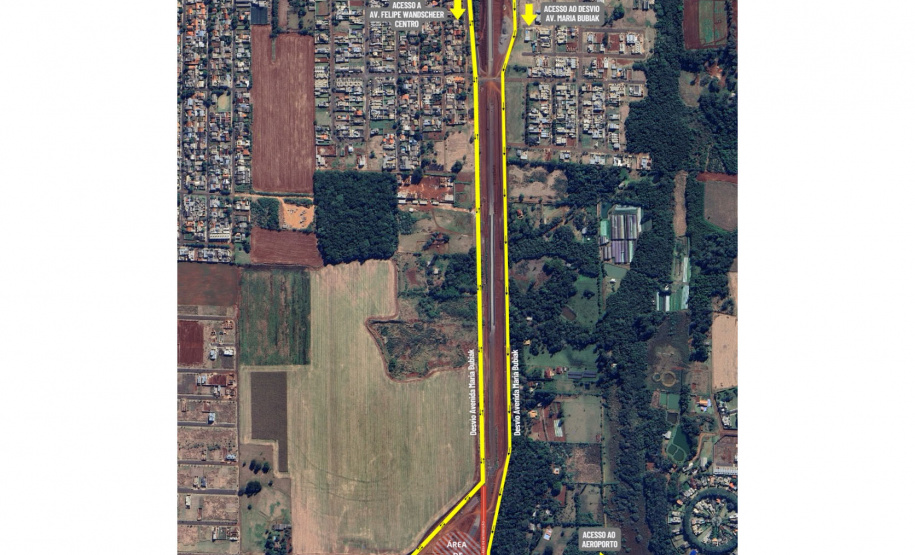 DER -  Rotas alternativas em trecho da obra da Perimetral Leste de Foz do Iguaçu