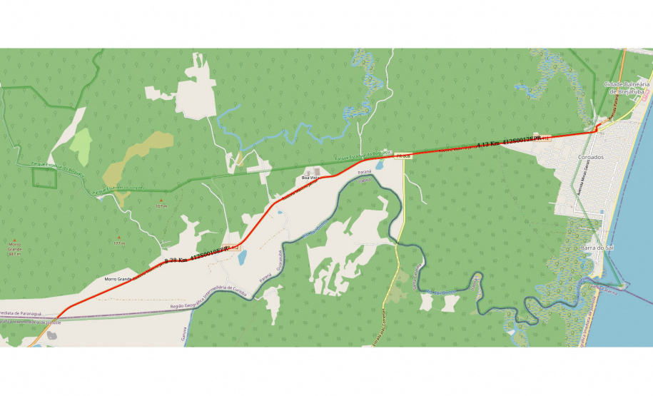 PR-412 entre Guaratuba e Santa Catarina