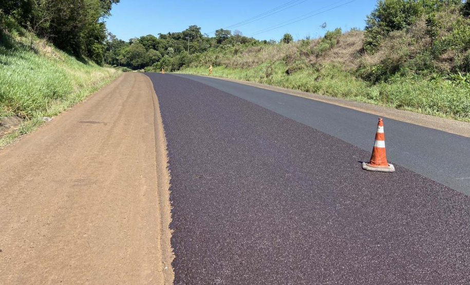 PRC-158 em Rio Bonito do Iguaçu, trecho que passou por conservação do pavimento