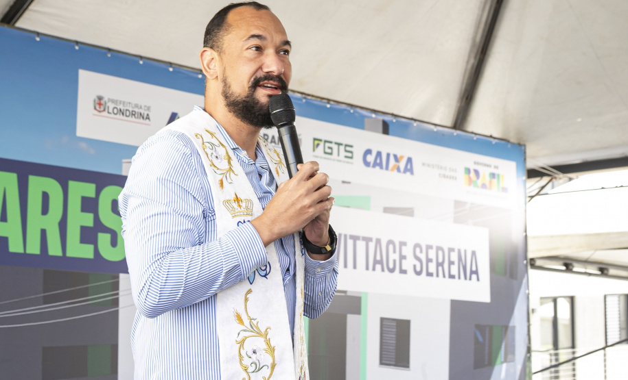 Londrina, 25 de outubro de 2024 - O governador em exercício Darci Piana inaugura residencial com 512 apartamentos dentro do programa Casa Fácil Paraná.