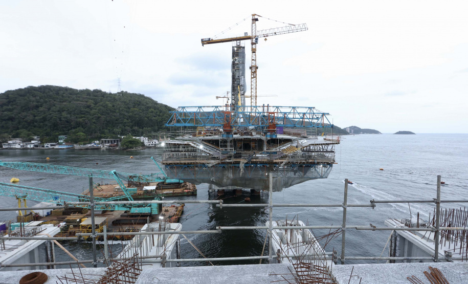 Ritmo acelerado: Ponte de Guaratuba chega a 80% de execução