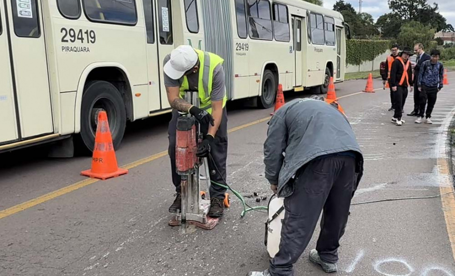 Obras de implantação do trilho digital do BUD vão até a próxima semana