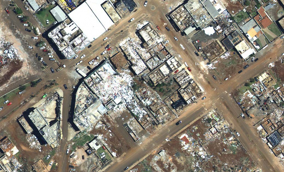 Mapeamento aéreo contratado pelo Instituto Água e Terra vai ajudar na reconstrução de Rio Bonito do Iguaçu e demais cidades atingidas pelo tornado do início deste mês.