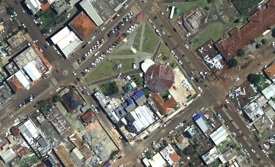 Mapeamento aéreo contratado pelo Instituto Água e Terra vai ajudar na reconstrução de Rio Bonito do Iguaçu e demais cidades atingidas pelo tornado do início deste mês.