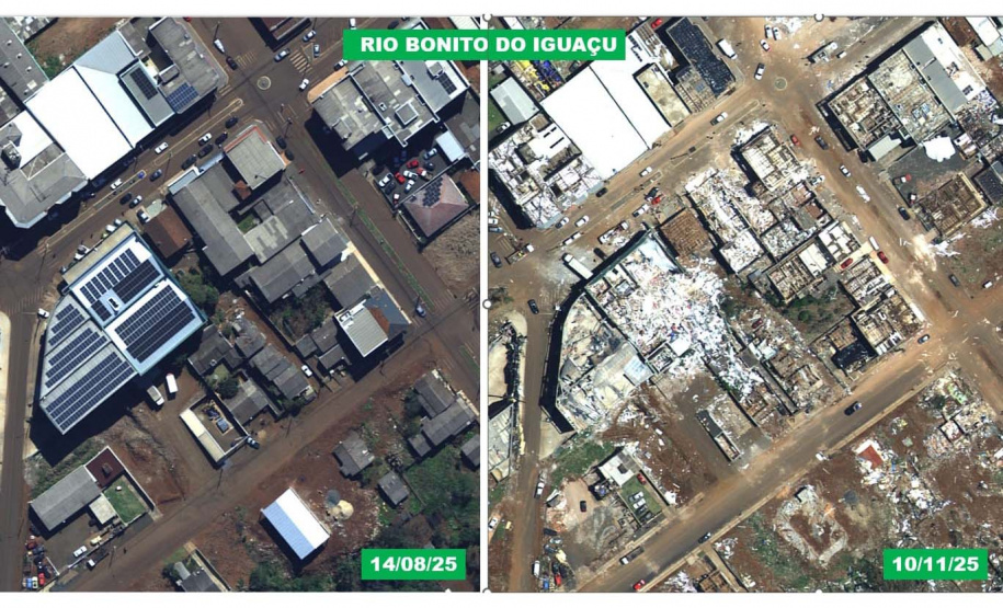 Mapeamento aéreo contratado pelo Instituto Água e Terra vai ajudar na reconstrução de Rio Bonito do Iguaçu e demais cidades atingidas pelo tornado do início deste mês.