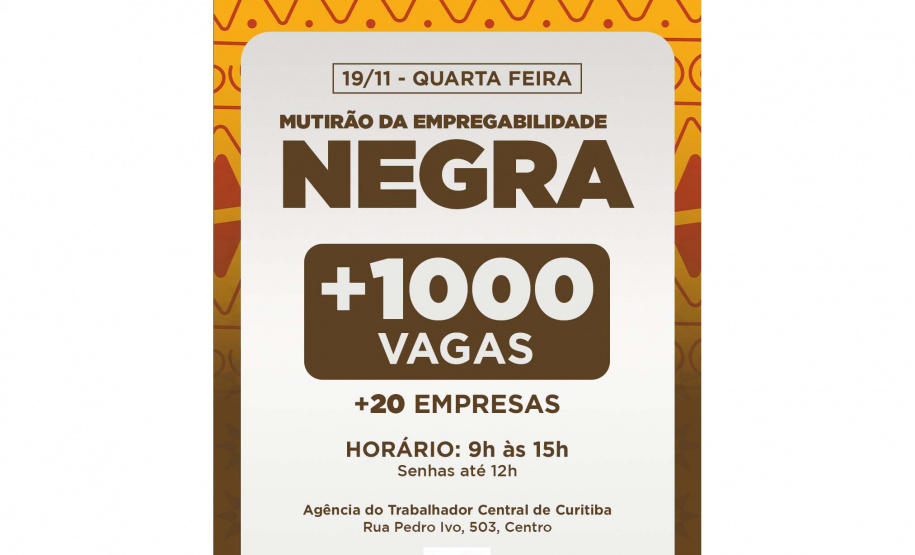 MUTIRÃO DE EMPREGOS DESTACA A EMPREGABILIDADE NEGRA EM ALUSÃO AO DIA DA CONSCIÊNCIA NEGRA