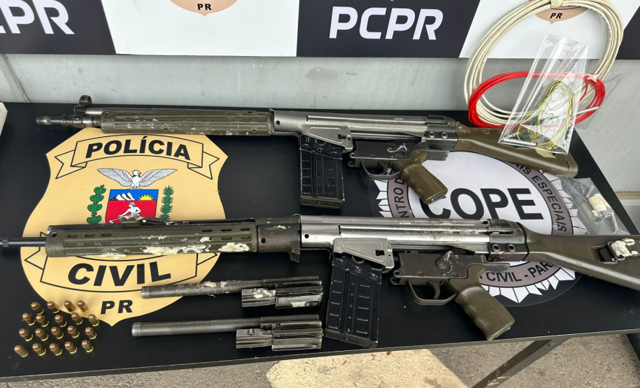 PCPR apreende cerca de 30 quilos de explosivos e armamentos em Piraquara