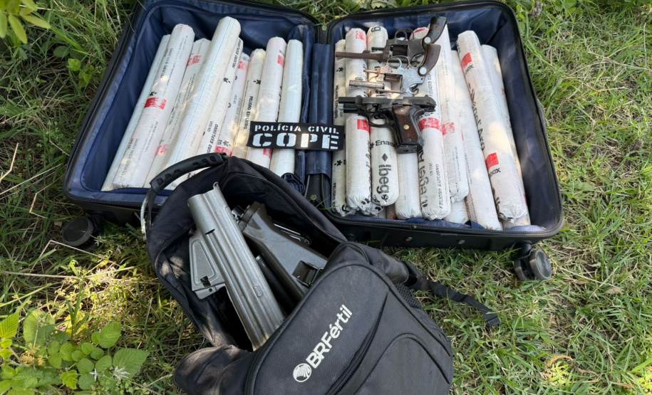 PCPR apreende cerca de 30 quilos de explosivos e armamentos em Piraquara