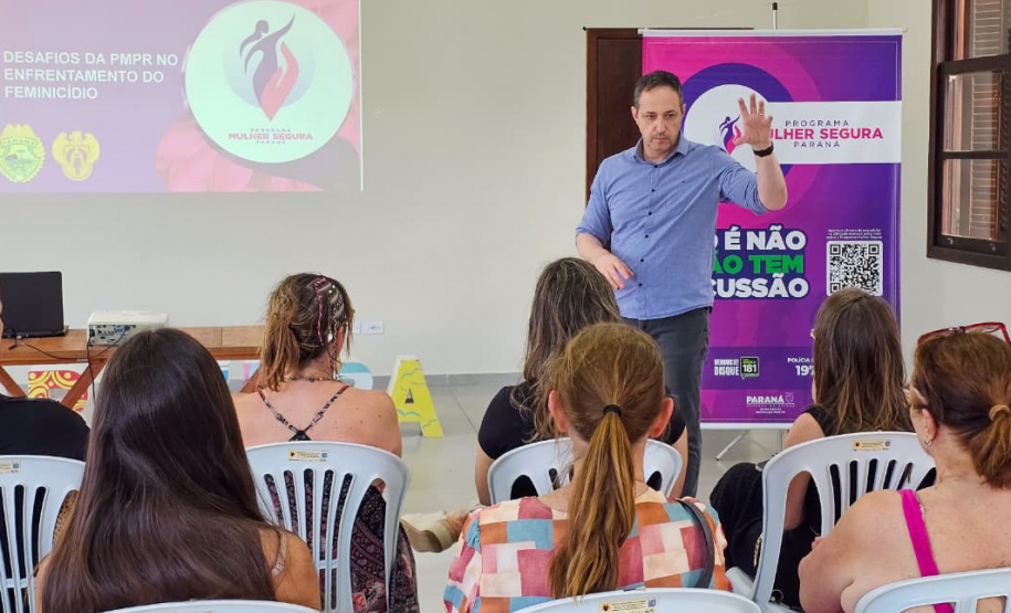 SESP - Palestra do Programa Mulher Segura Paraná destaca desafios na prevenção ao feminicídio em Guaratuba