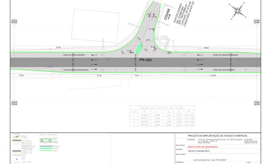 PR-495 Medianeira, local do novo trevo (projeto)