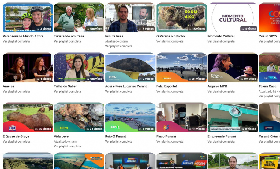 TV Paraná Turismo chega a 100 mil inscritos no YouTube