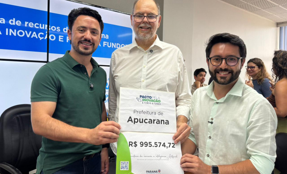 Apucarana recebe R$ 995 mil em recursos do Estado para fomento da inovação