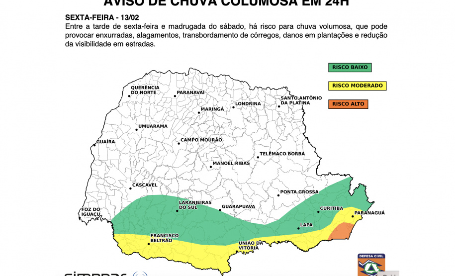 CARNAVAL COM DUAS FRENTES FRIAS TERÁ CALOR E CHUVA NO PARANÁ