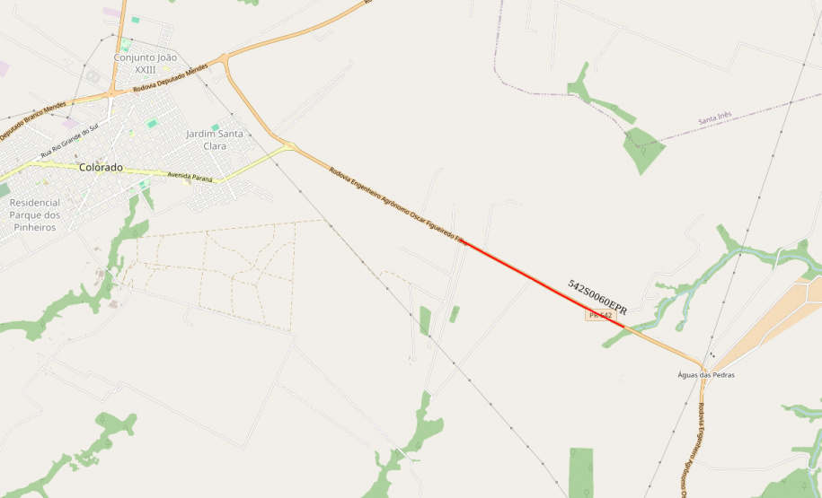 PR-542 em Colorado (mapa)