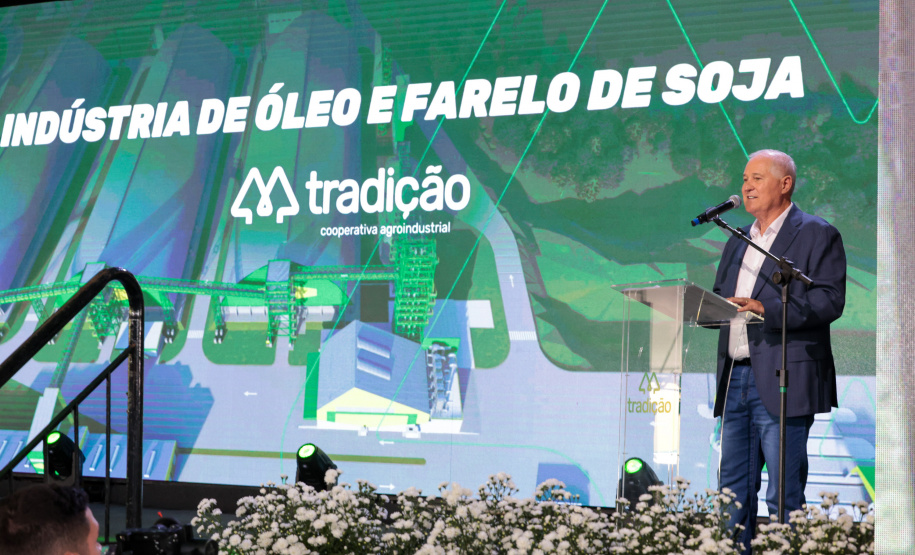 O governador Carlos Massa Ratinho Junior participa nesta quinta-feira (26), da inauguração de uma nova indústria de óleo e farelo de soja da Cooperativa Agroindustrial Tradição, em Pato Branco