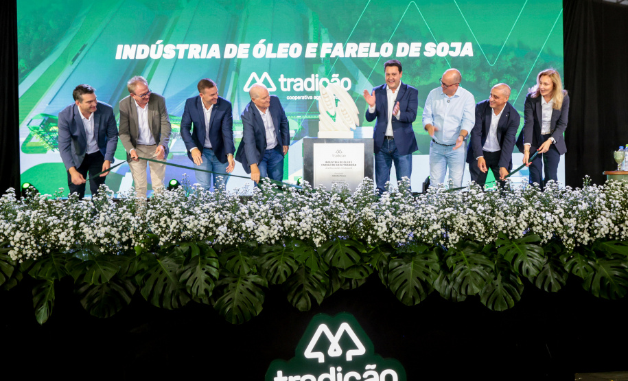 O governador Carlos Massa Ratinho Junior participa nesta quinta-feira (26), da inauguração de uma nova indústria de óleo e farelo de soja da Cooperativa Agroindustrial Tradição, em Pato Branco
