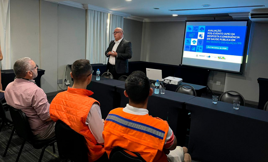 Secretaria da Saúde avalia resposta à emergência após tornado em Rio Bonito do Iguaçu