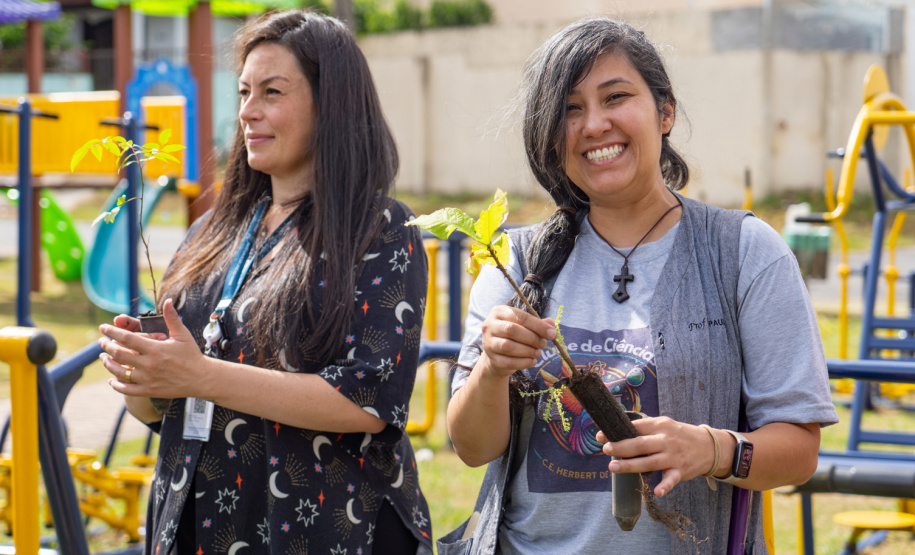 Estudantes plantam cinturão verde em São José dos Pinhais