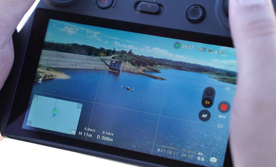 Sanepar usa drone e barco autônomo para garantir eficiência na represa do Miringuava