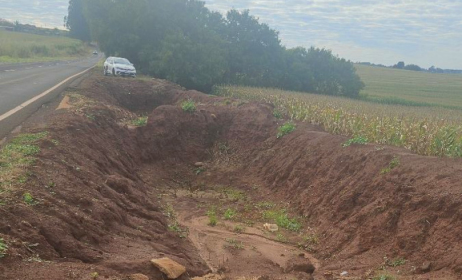 Erosão na PR-552 em Ourizona