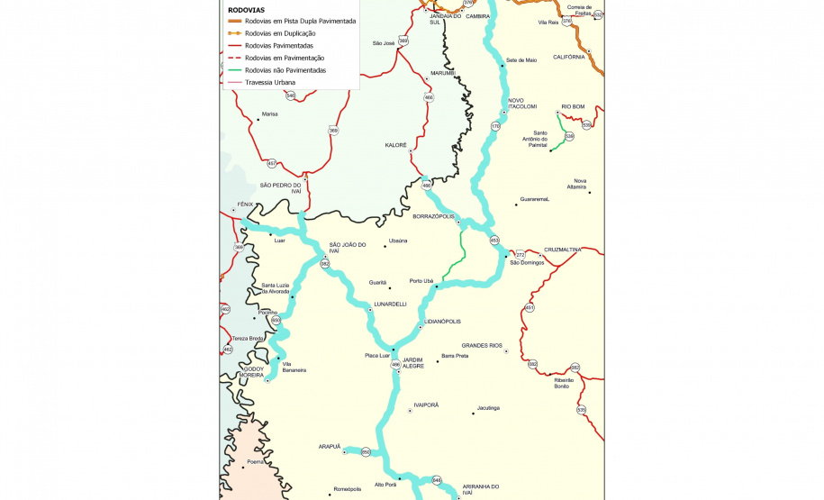 PR-650 entre Godoy Moreira e São João do Ivaí (mapa)