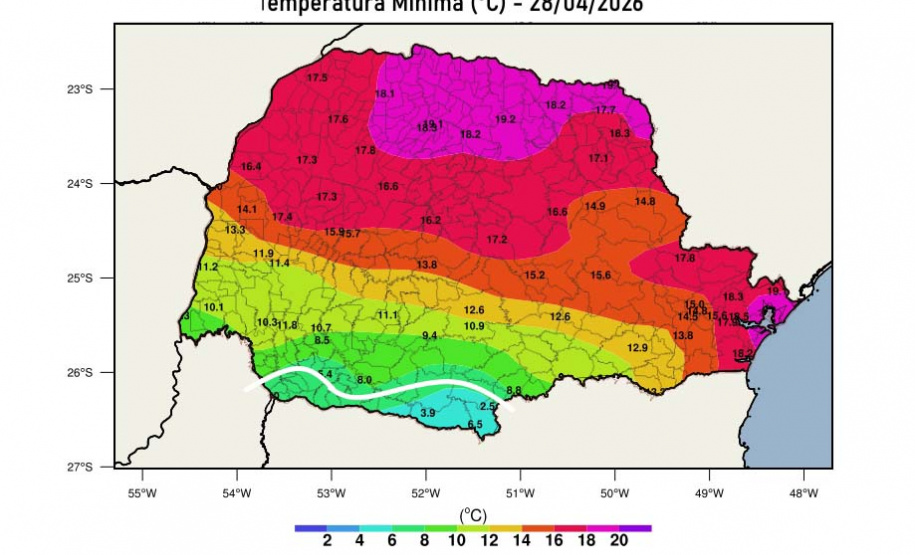 GEADA E TEMPERATURA MAIS BAIXA DO ANO ATÉ O MOMENTO SÃO REGISTRADOS NO PARANÁ