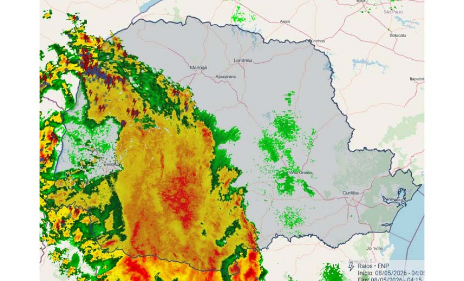 VENTO, CHUVA E QUEDA NAS TEMPERATURAS: FRENTE FRIA COMEÇA A ATRAVESSAR O PARANÁ