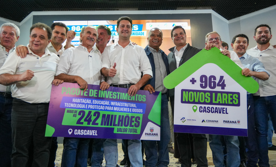 Governador autoriza 964 moradias e R$ 242 milhões em novos investimentos para Cascavel