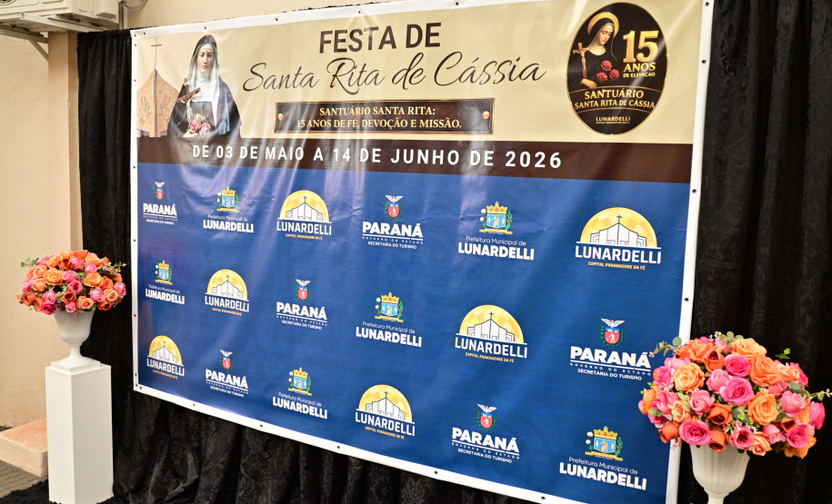 Governador destaca força do turismo religioso na Festa de Santa Rita de Cássia em Lunardelli