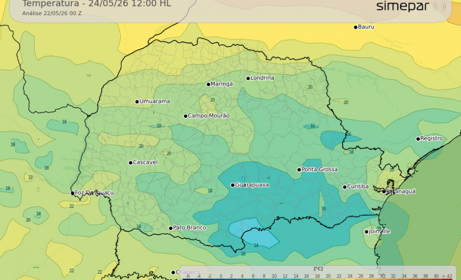 FIM DE SEMANA GELADO SEGUE COM CHUVA NO PARANÁ