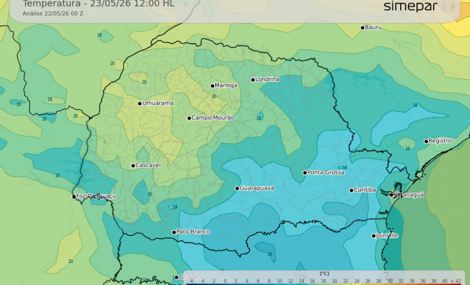 FIM DE SEMANA GELADO SEGUE COM CHUVA NO PARANÁ