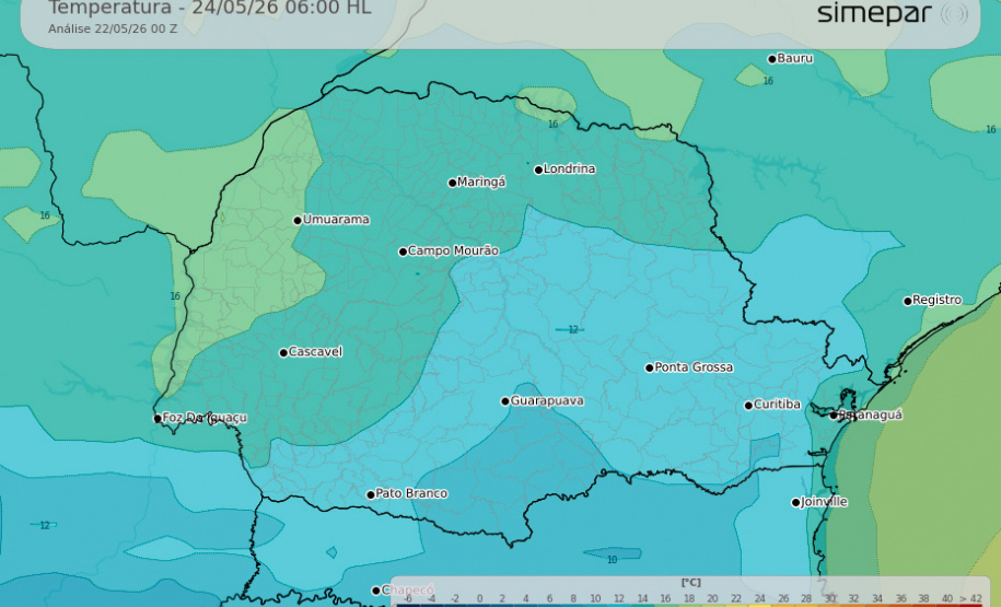 FIM DE SEMANA GELADO SEGUE COM CHUVA NO PARANÁ