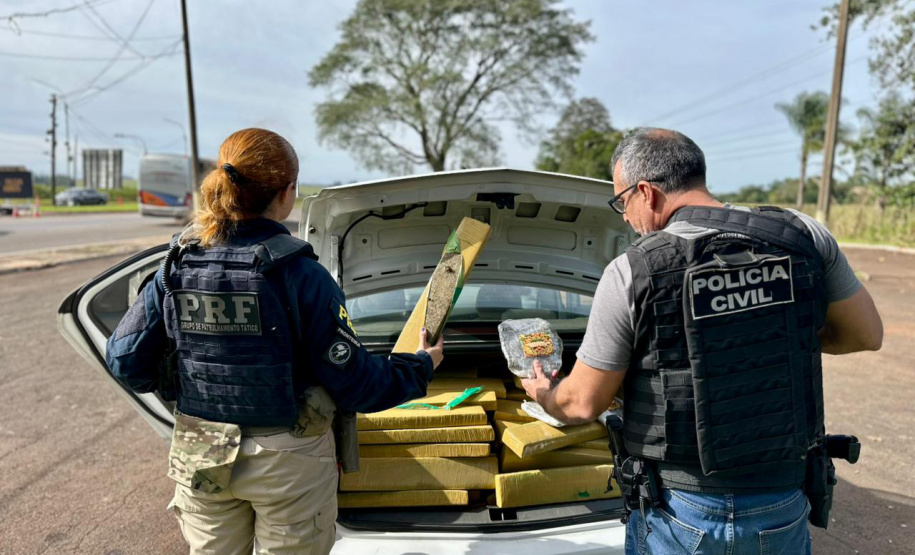 PCPR e PRF prendem homem e apreendem cerca de 400 quilos de maconha no Oeste