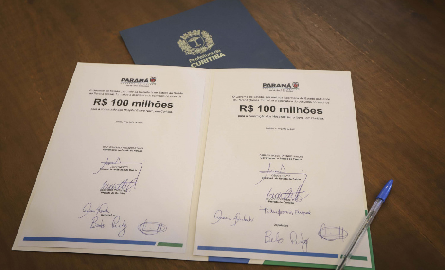 Governo do Estado assina convênio para construção do novo Hospital Bairro Novo, em Curitiba