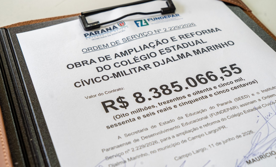 Investimento de R$ 8,3 milhões amplia colégio de Campo Largo e cria 528 novas vagas